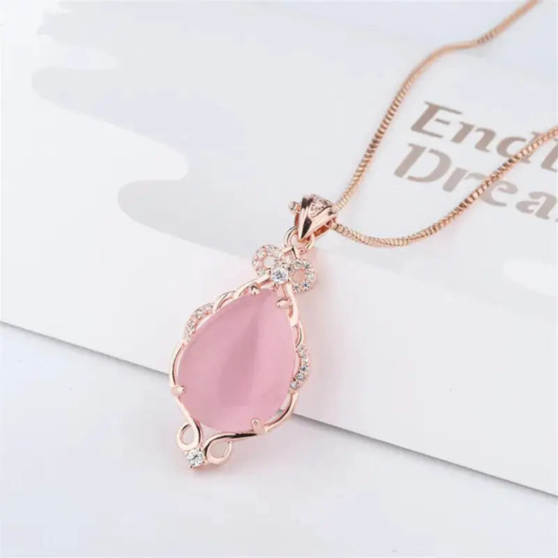 Natural Pink Rose Quartz Necklace for Everyday Wear