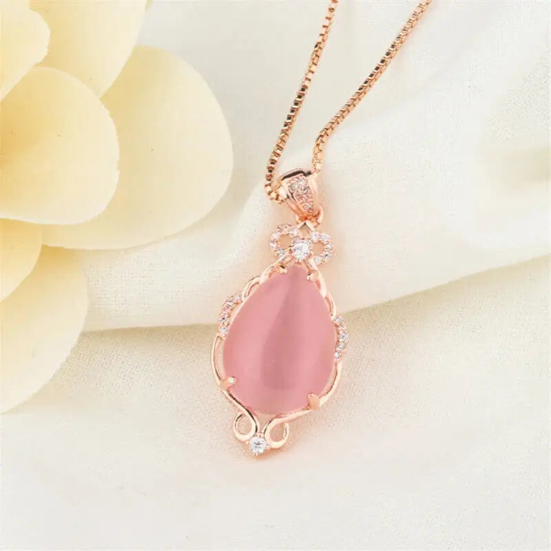 Natural Pink Rose Quartz Necklace for Everyday Wear