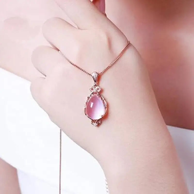 Natural Pink Rose Quartz Necklace for Everyday Wear