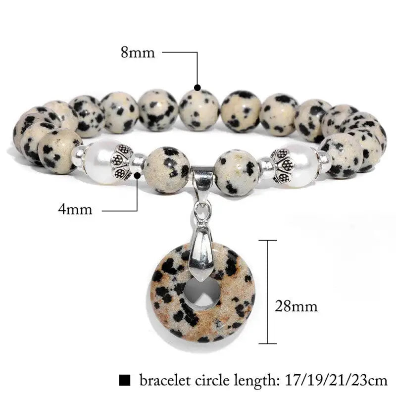 Natural Stone Donuts Pendant Bracelet