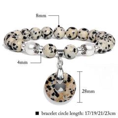 Natural Stone Donuts Pendant Bracelet