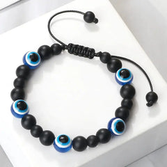 Natural Stones Blue Evil Eye Adjustable Bracelets