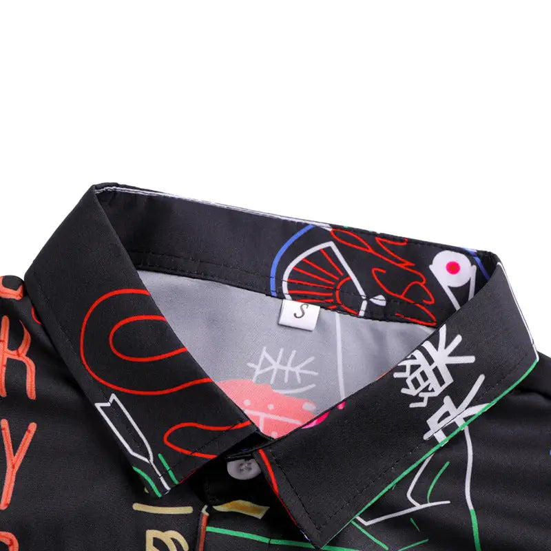 Neon Japanese Sushi Harajuku Shirt Short Sleeve