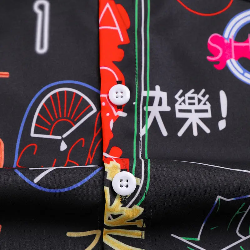 Neon Japanese Sushi Harajuku Shirt Short Sleeve