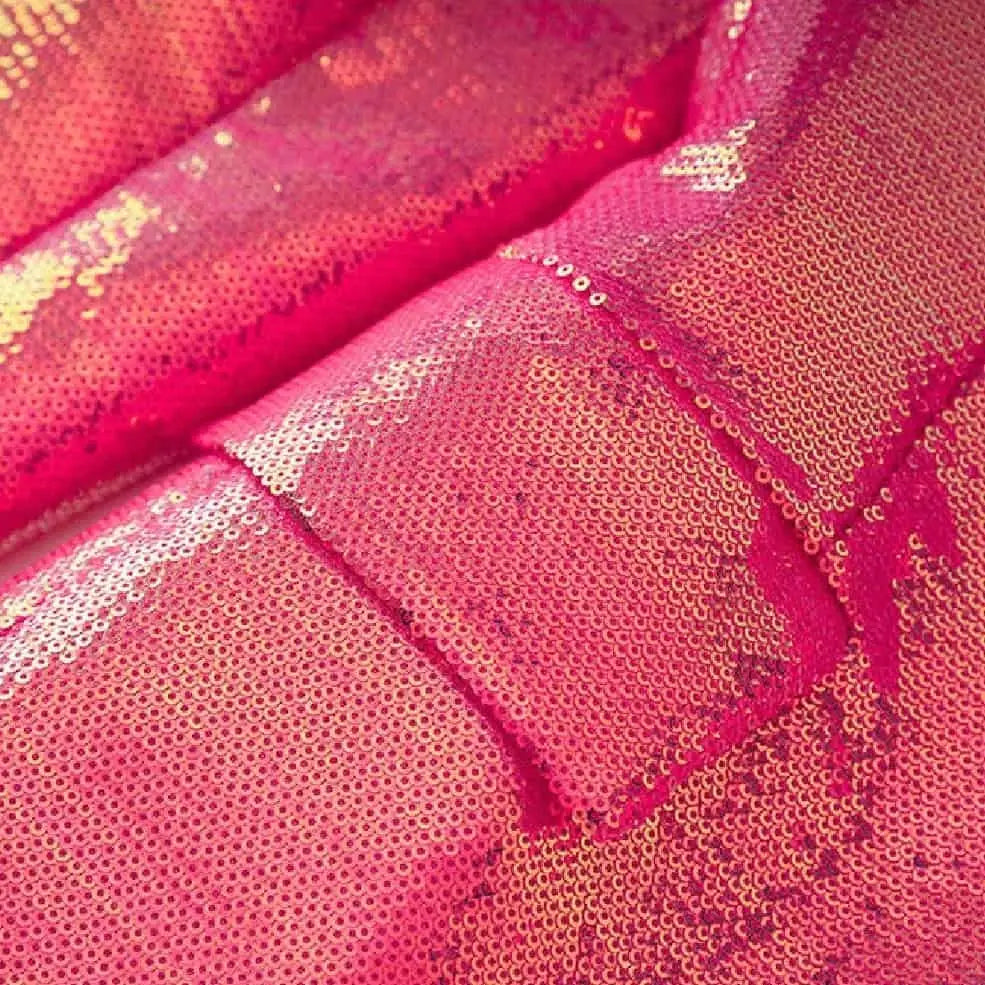 Neon Pink Sequin Turn Down Neck Blazer