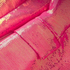 Neon Pink Sequin Turn Down Neck Blazer