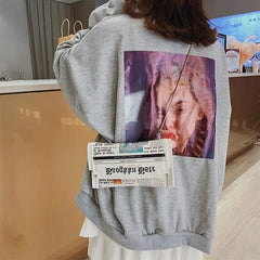 Newspaper, Letter Printing PU Leather Chain Shoulder Bag