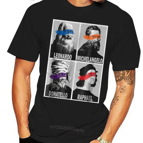 Ninja Artist Renaissance Graphic T-Shirt Black / XXS