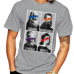 Ninja Artist Renaissance Graphic T-Shirt Grey / XXS
