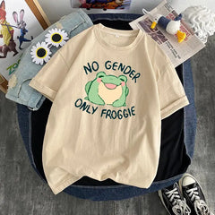 NO GENDER Only Froggie Aesthetic Printed T-shirt - T-shirts