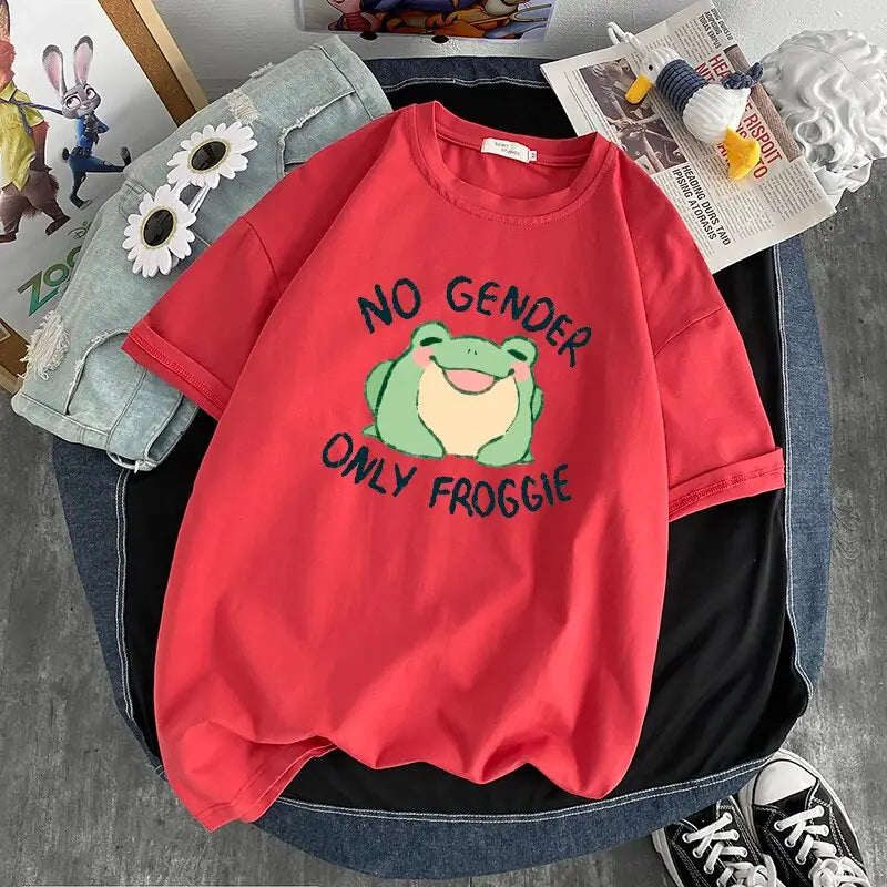 NO GENDER Only Froggie Aesthetic Printed T-shirt - T-shirts