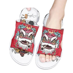 Non Slip Embroidered Leisure Sandals in Inches Euro Size