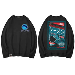 Noodle Dish Japanese Harajuku Sweatshirts - Black / M