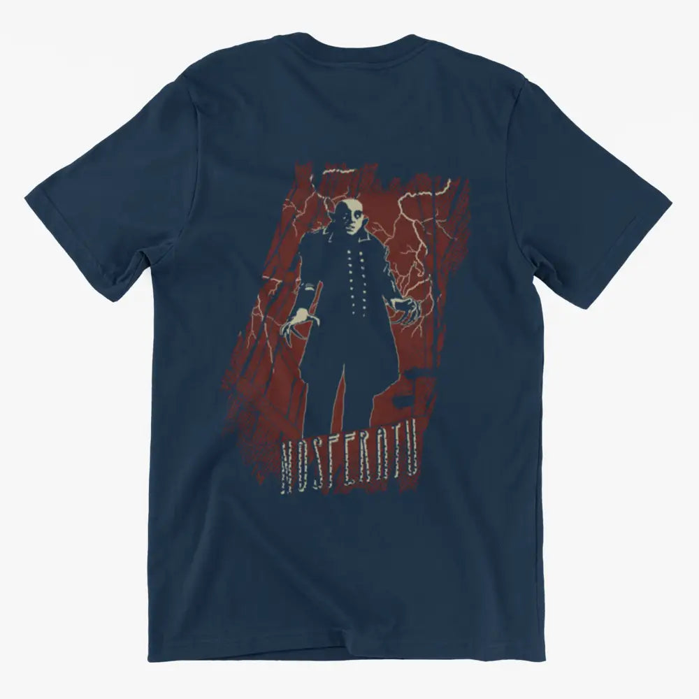 Nosferatu 1922 T Shirt with Max Schreck Design Navy / S