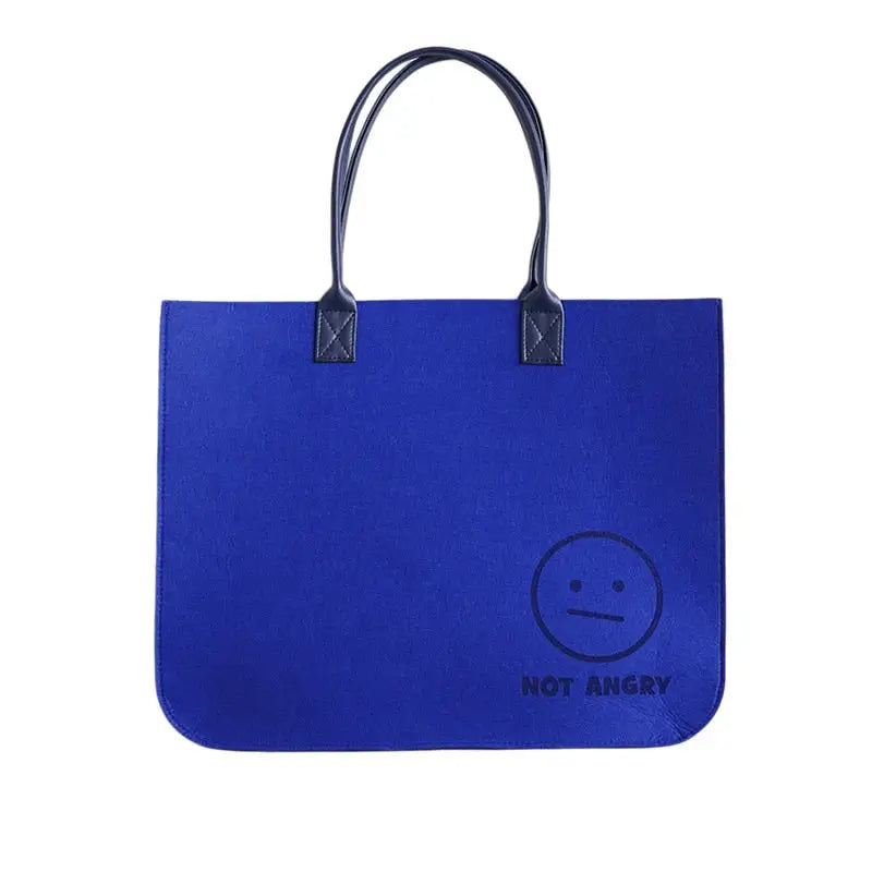 Not Angry Round Handle Bag Blue