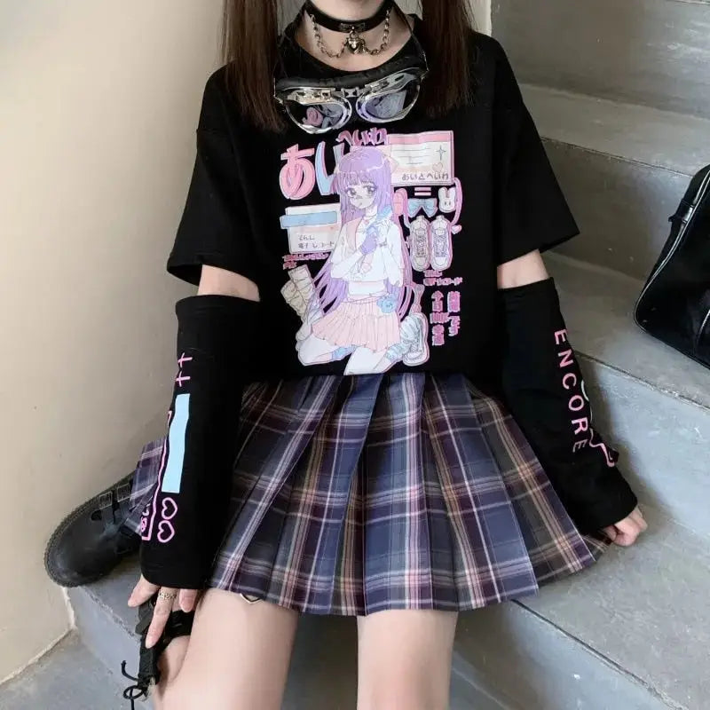 Nylon Cotton Japanese Anime Arm Cover T Shirt