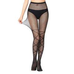 Nylon Mesh Pantyhose One Size Spandex Black
