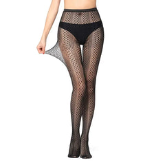Nylon Mesh Pantyhose One Size Spandex Black F