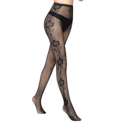 Nylon Mesh Pantyhose One Size Spandex Black H