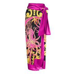 Octopus Print One-Piece Swimsuit Spandex Polyester Pink