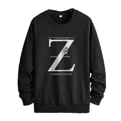 OEIN Round Neck Long Sleeve Sweatshirt with Print Black / M