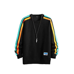OEIN Round Neck Striped Long Sleeve Sweatshirts