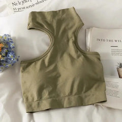 Off Shoulder Bra Knitted Crop Tops for Women