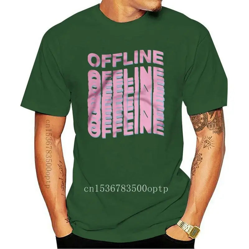 Offline Vaporwave Tumblr Men T-Shirt Retro Palm Sunset