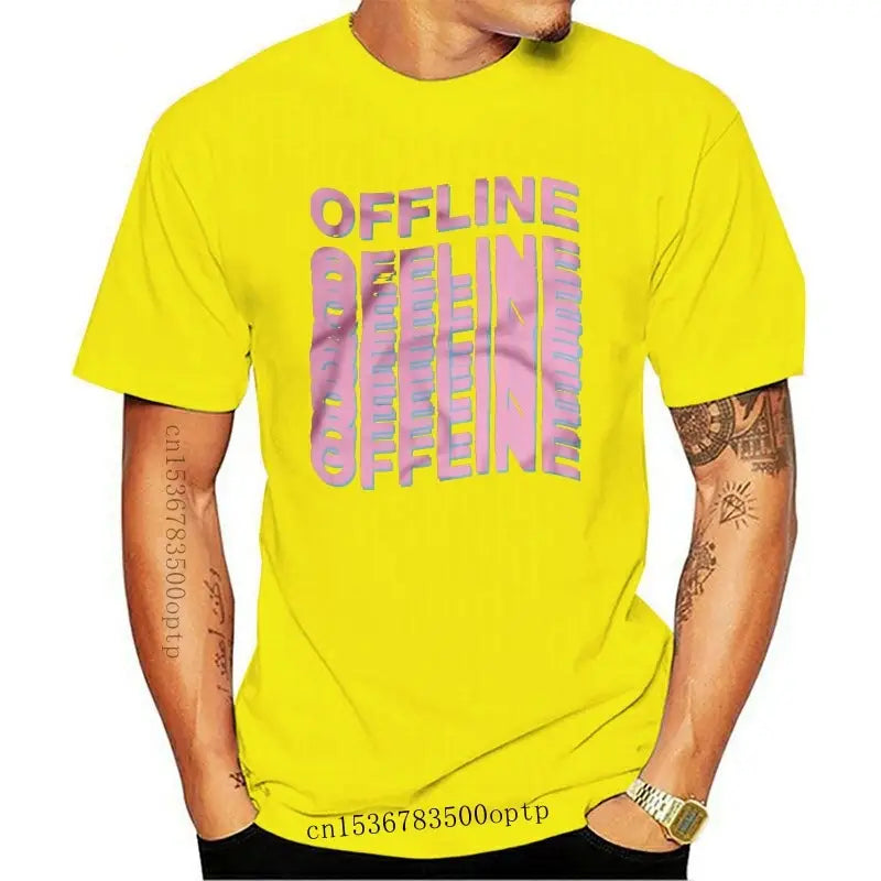 Offline Vaporwave Tumblr Men T-Shirt Retro Palm Sunset