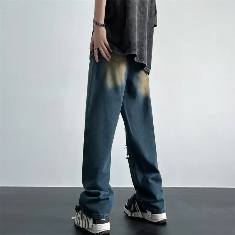 One Leg Ripped Y2K Jeans
