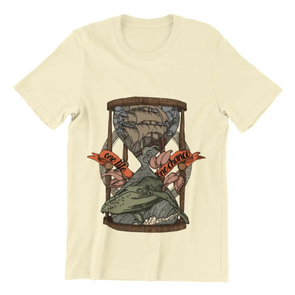 One Life Chance T-Shirt Urban Streetwear Style S / Beige