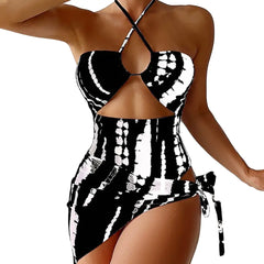 One-Piece Swimsuit with Skirt Pattern Type 86-91cm Black / S