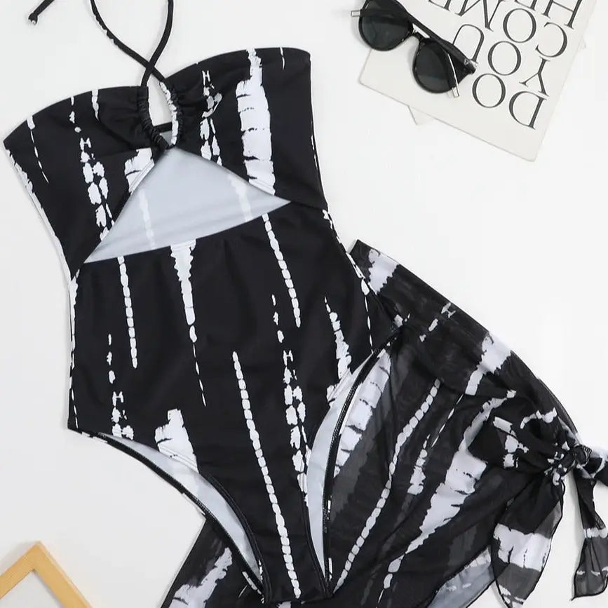 One-Piece Swimsuit with Skirt