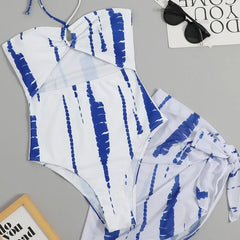 One-Piece Swimsuit with Skirt