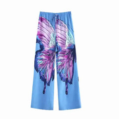 One Shoulder Butterfly Piece Cover Up Swimsuit Pants / S