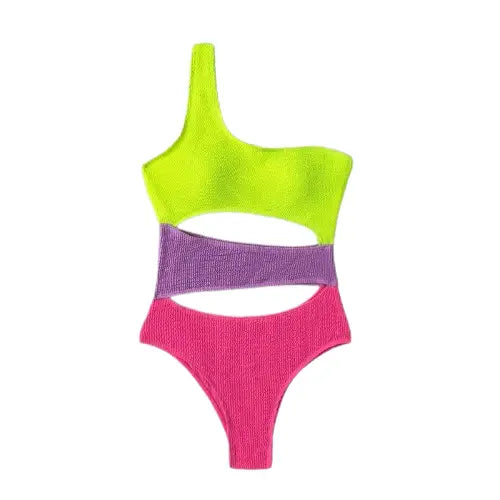 One Shoulder Fluorescent Monokini - Swimsuit