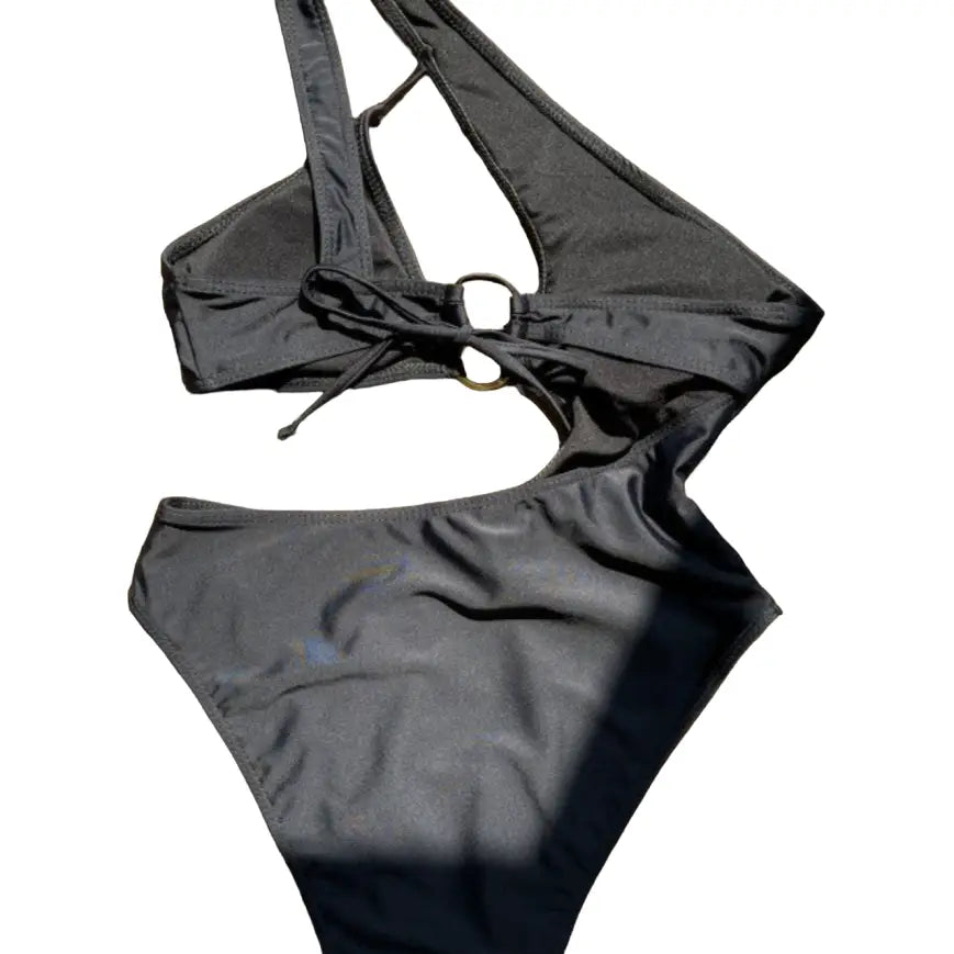 One-Shoulder One-Piece Black Swimsuit