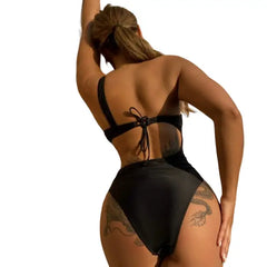 One-Shoulder One-Piece Black Swimsuit