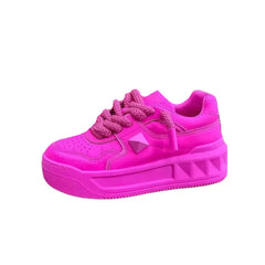 One Stud Saw Platform Sneakers - Rose / 36