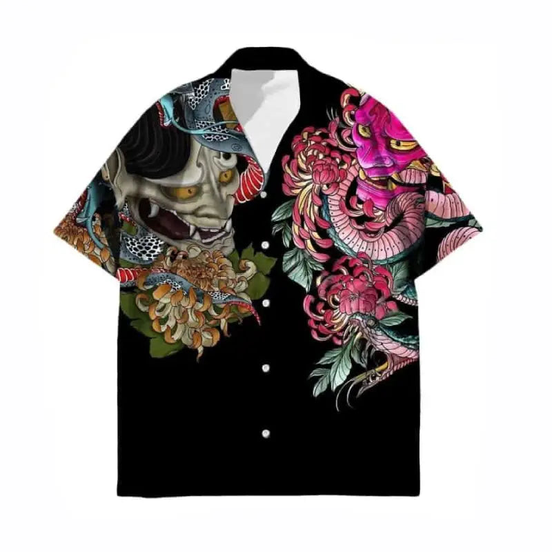 Oni Japanese Dragon Short Sleeve Shirt