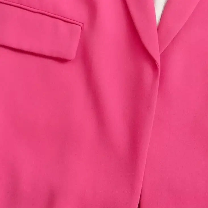 Open Stitching Three Quarter Sleeve Blazer