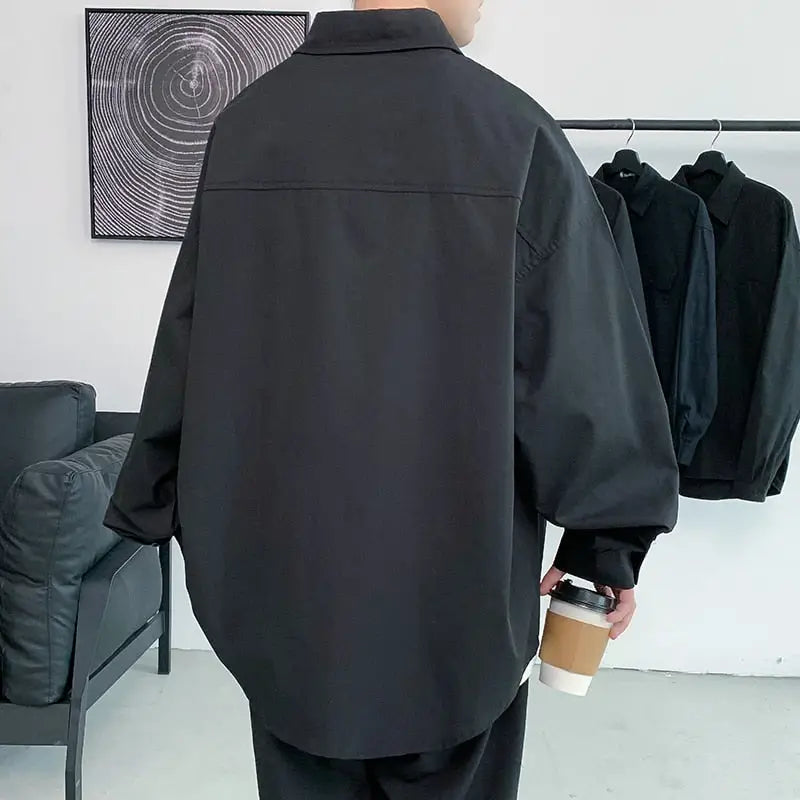 Oversize Harajuku Long Sleeve Cargo Shirt