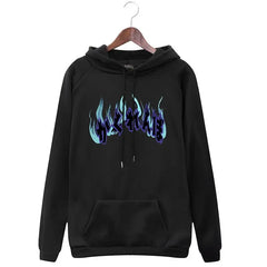 Oversize Hoodie with Dark Style Letters Design Black / L