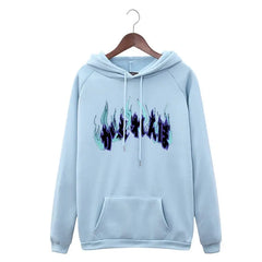 Oversize Hoodie with Dark Style Letters Design Blue / S