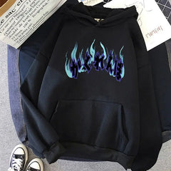 Oversize Hoodie with Dark Style Letters Design