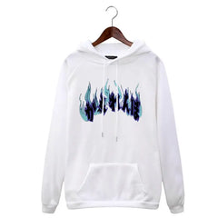 Oversize Hoodie with Dark Style Letters Design White / XXL