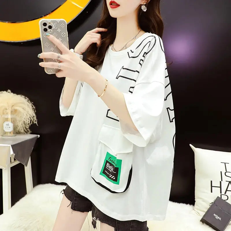 Oversize Korean Style Loose Pocket T Shirt