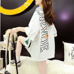 Oversize Korean Style Loose Pocket T Shirt White / M