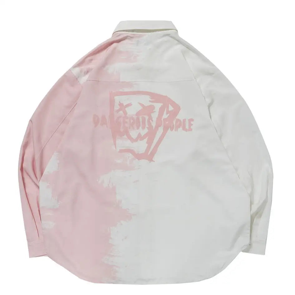 Oversize Long-Sleeved Shirt - Pink / S