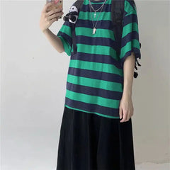 Oversize Striped Colors Long Sleeve T Shirt